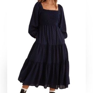 Madewell Lucie Cutout Back Midi Dress NAVY - XL